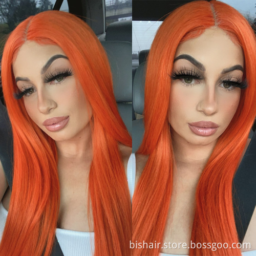 Colored Lace Front Human Hair Wigs Pink Gray Green Yellow Beazilian Transparent Pre Pluck Remy Lace Frontal Wig Brazilian Hair